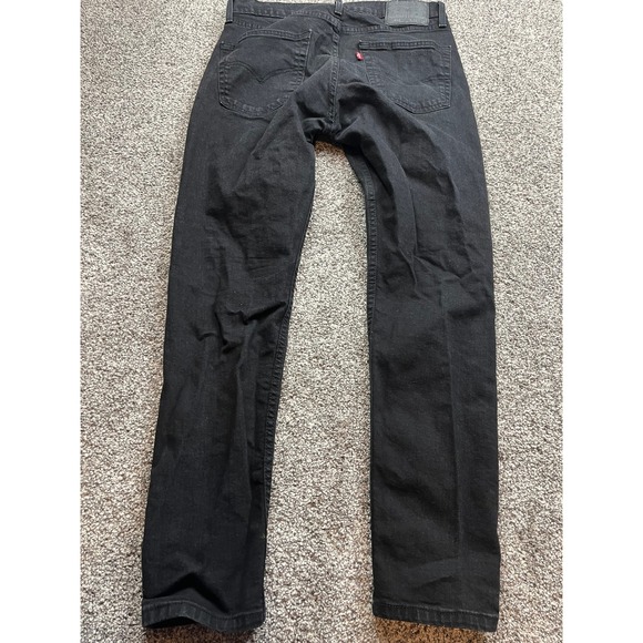 Levi Strauss 505 Jeans Mens 32x29 Regular Fit Black Denim Straight Leg - Picture 2 of 12